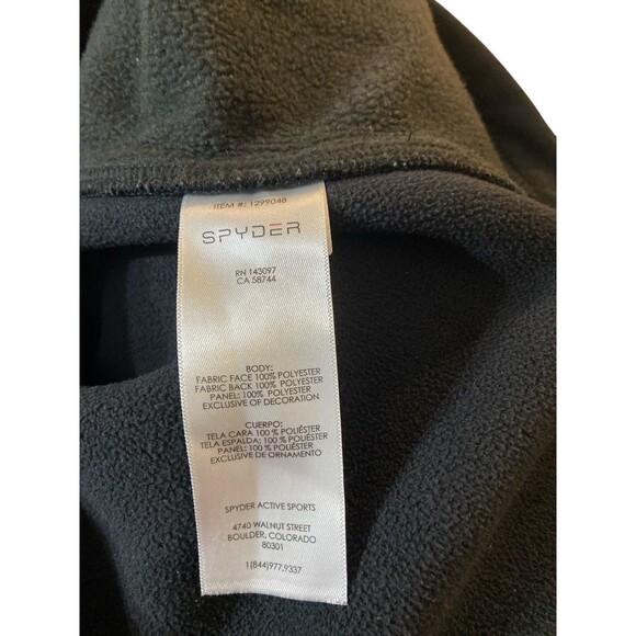 Spyder Men’s 1/4 Zip‎ Pullover Fleece Jacket Black Red Logo Size L Large Outdoor - Picture 9 of 9
